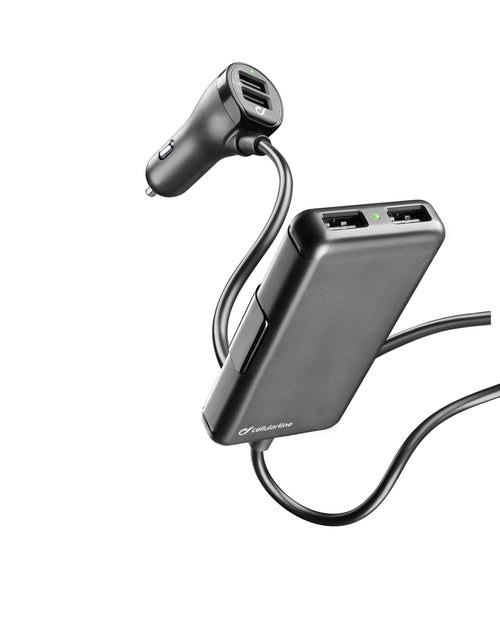 caricabatterie da auto 4 porte  usb 7,2 ah nero