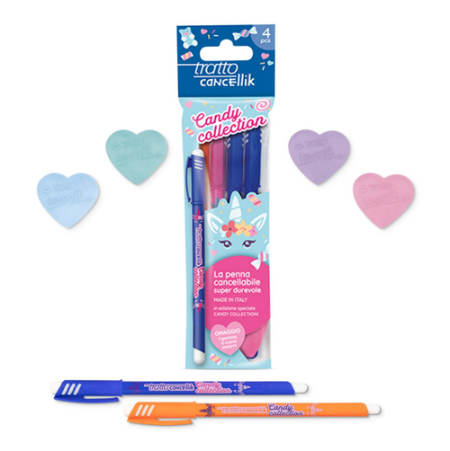 Tratto Cancellik , Candy Collection 4 penne colorate
