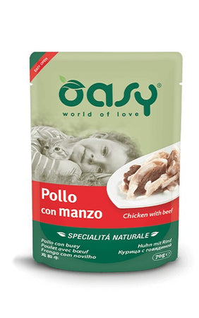 Oasy Specialità Naturale Gatti Pollo con Manzo Busta 70gr