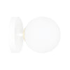 Applique A 1 Luce Floki In Acciaio Bianco E Sfera In Vetro Bianco E Oro