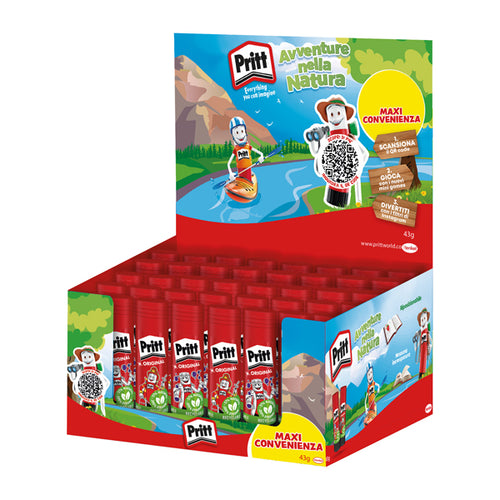 Display 40Pz Colla Pritt Stick 43Gr Avventura Nella Natura Bts 2024 Henkel