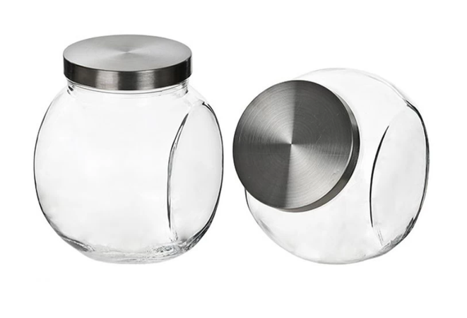 Barattolo di Vetro con Coperchio in Metallo 3LT