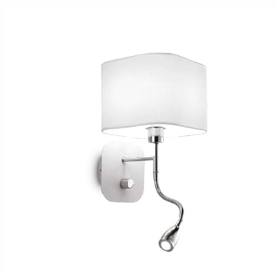 Applique moderno Ideal Lux HOLIDAY AP2 124162 E14 LED metallo tessuto pvc lampada parete orientabile