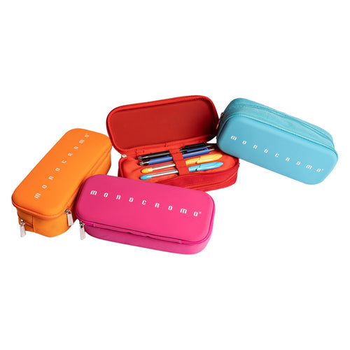 Astuccio 2 Zip Silicone E Poliestere 21X5Xc9Cm Colori Assortiti Monocromo Pigna
