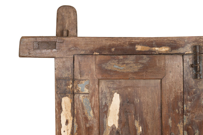 Biscottini Biscottini Finestra Antica Legno Teak Massello Grata Ferro 114x13x148 finestrina