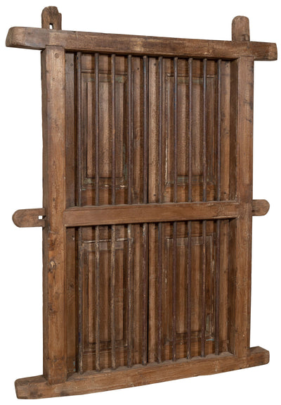 Biscottini Finestra finestrina grata porta in legno massello e in ferro antica e vecchia con telaio da interno o da esterno