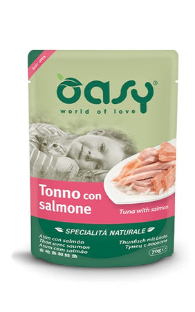 Oasy Specialità Naturale Gatti Tonno con Salmone Busta 70gr