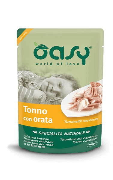 Oasy Specialità Naturale Gatti Tonno con Orata Busta 70gr