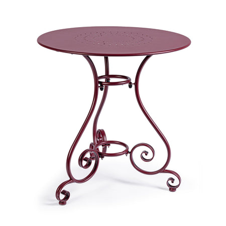 Set "Etienne" Tavolino tondo con poltrone colorate in acciaio verniciato a polvere per giardino e bar finitura opaca