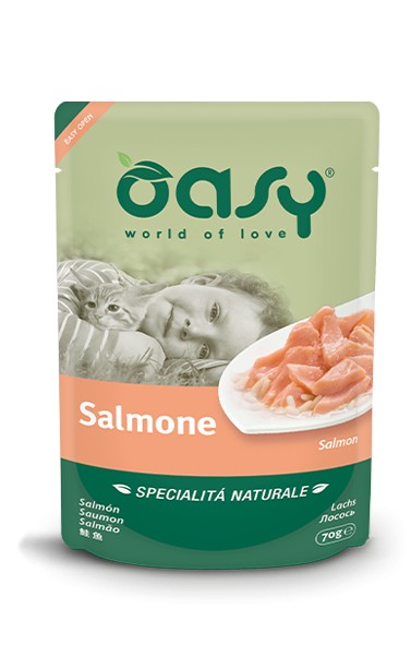 Oasy Specialità Naturale Gatti Salmone Busta 70gr