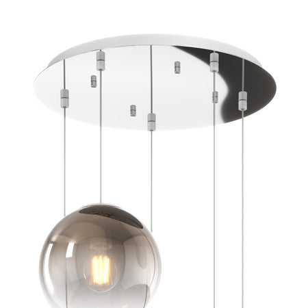 Lampadario moderno Top Light BIG ECLIPSE 1194 CR S5 TMIX BR E27 LED vetro lampada soffitto sfera globo