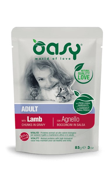 Oasy Adult Bocconcini in Salsa Gatti Agnello Busta 85gr