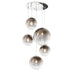 Lampadario moderno Top Light BIG ECLIPSE 1194 CR S5 TMIX BR E27 LED vetro lampada soffitto sfera globo