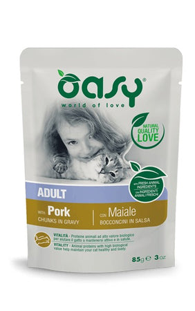 Oasy Adult Bocconcini in Salsa Gatti Maiale Busta 85gr