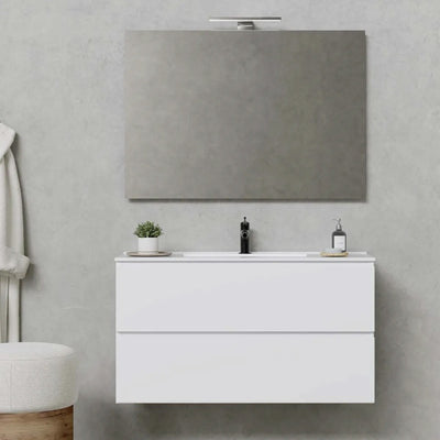 Mobile bagno sospeso bianco da 80cm con lavabo incluso