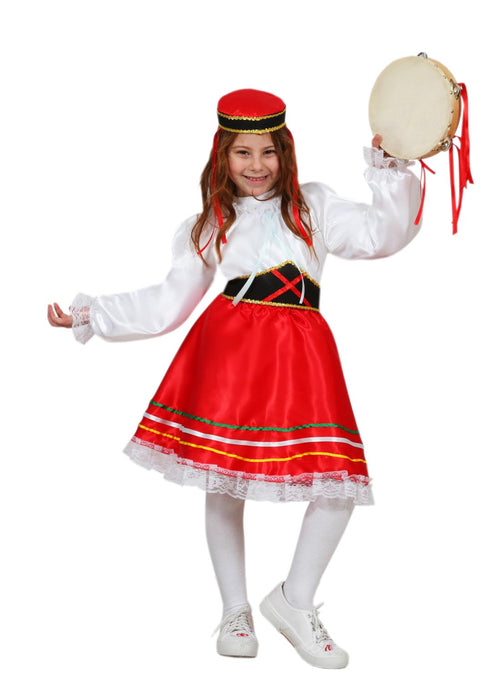 COSTUME CARNEVALE TARANTELLA CORTO DA 5 A 13 ANNI - PEGASUS 1027