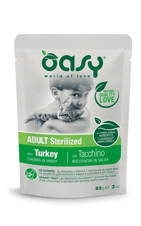 Oasy Adult Sterilized Bocconcini in Salsa Gatti Tacchino Busta 85gr
