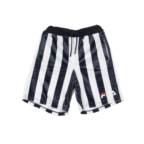 FILA Pantalone Corto Tuta Uomo Grid Printed Stripe Velour Short Peacoat da uomo