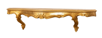 Biscottini MENSOLA A MURO IN LEGNO FINITURA FOGLIA ORO ANTICATO L59XPR13XH14 cm Made in Italy