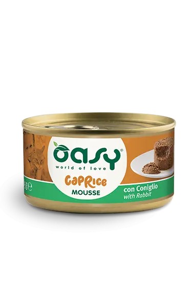 Oasy Adult CaPrice Gatti Mousse Coniglio Scatoletta 85gr