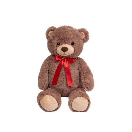 Peluche di natale orso con fiocco rosso decorazione natalizia