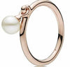 Pandora - Anello con perla coltivata d’acqua dolce pendente