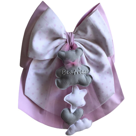 Fiocco nascita in cotone personalizzabile fatto a mano 35 x h 40 cm "Made in Italy"