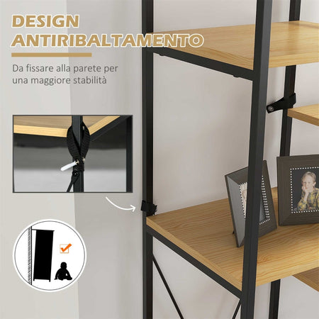 libreria mobile scaffale libri libreria da parete muro grande soggiorno salotto ingresso entrata camera cucina ufficio studio in legno T88838-375V00ND98T