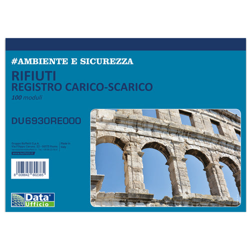 Blocco Registro Carico/Scarico Rifiuti 100 Copie Rentri 29,7X21,5Cm Du6930Re000