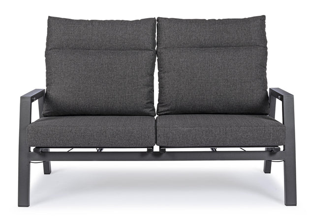 Salottino con cuscino "Kledi" in alluminio da giardino e veranda