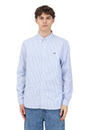 Lacoste Camicie Riga celeste da uomo