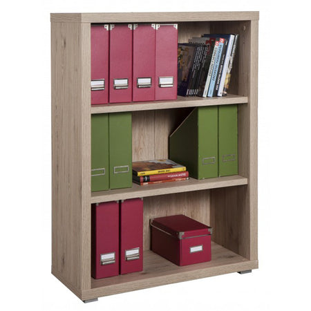 Libreria Bassa con 2 ante e 2 cassetti in legno da ufficio e cameretta arredamento "Made in Italy"