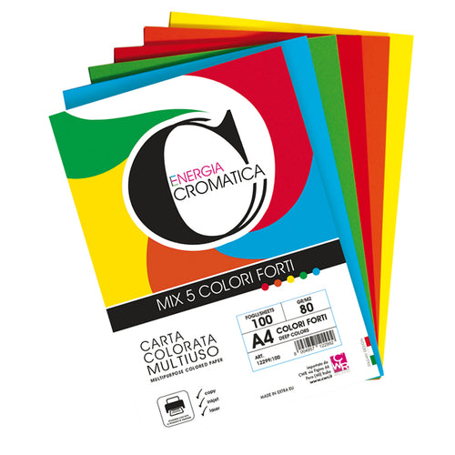 Risma 100 Fg Cromatica 80Gr A4 Colori Assortiti Forti Cwr
