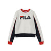 FILA Felpa Girocollo Donna Nuria Colour Block Boyfriend White/peacoat da donna