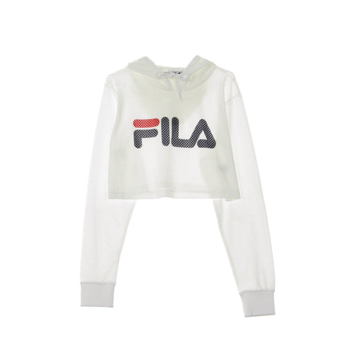 FILA Felpa Leggera Cappuccio Corta Donna Noemi Crop White da donna