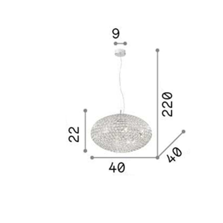 Lampadario moderno Ideal Lux ORION SP6 059181 E14 LED cristallo sospensione