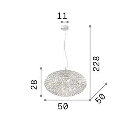 Lampadario moderno Ideal Lux ORION SP8 066387 E14 LED cristallo sospensione