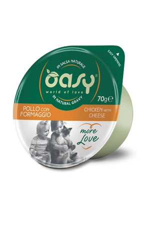 Oasy Adult Gatti More Love Pollo con Formaggio Vaschetta70gr