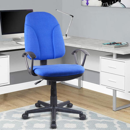 Sedia Scrivania da Ufficio 5 Ruote Girevole Ergonomica Altezza Regolabile Blu