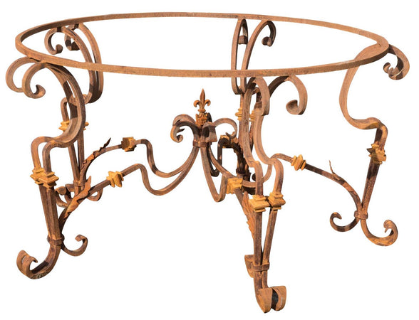 Biscottini Base Tavolo Rotonda Biscottini in Ferro Pieno Forgiato a Mano 145x145x74