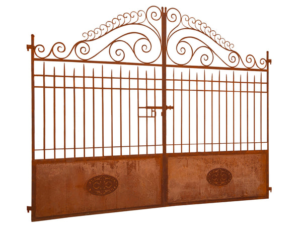 Biscottini CANCELLO IN FERRO FINITURA ANTICATA L320XPR8XH245 CM battuto forgiato mano.