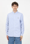 Lacoste Camicie Riga celeste da uomo