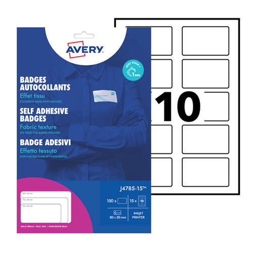 Etichette Badge In Seta Acetata 80X50Mm (10Et/Fg 15Fg - Inkjet Avery