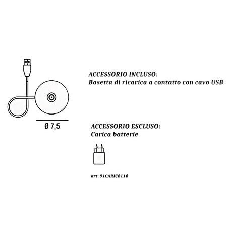 Abat-jour Perenz ELLIOT 8118 CT LED IP54 touch dimmerabile lampada tavolo esterno interno batteria