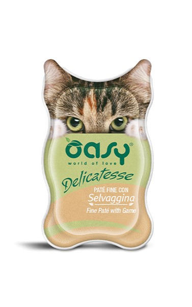 Oasy Adult Gatti Delicatesse Selvaggina Vaschetta 85gr