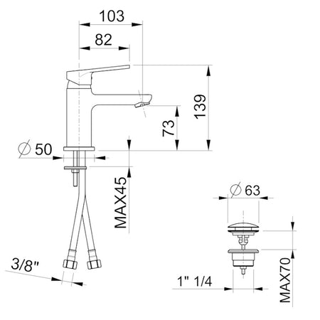Miscelatore lavabo scarico 1 1/4 - garanzia 5 anni - rubinetti bagno