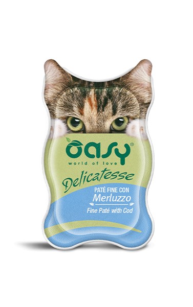 Oasy Adult Gatti Delicatesse Merluzzo Vaschetta 85gr