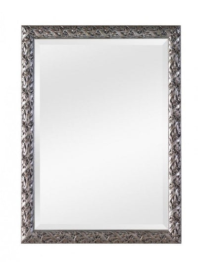 MOBILI 2G - Specchiera in foglia argento rettangolare- Misure: 59 x 79 x 3
