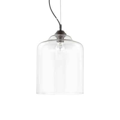 Lampada A Sospensione Bistro' Sp1 Square Trasparente Ideal-Lux