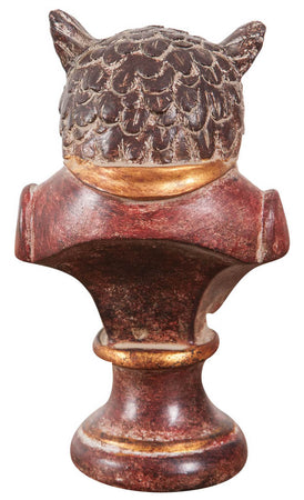 Biscottini Statuetta Biscottini Busto Gufo Design Resina Dipinta Arredo Casa Ufficio